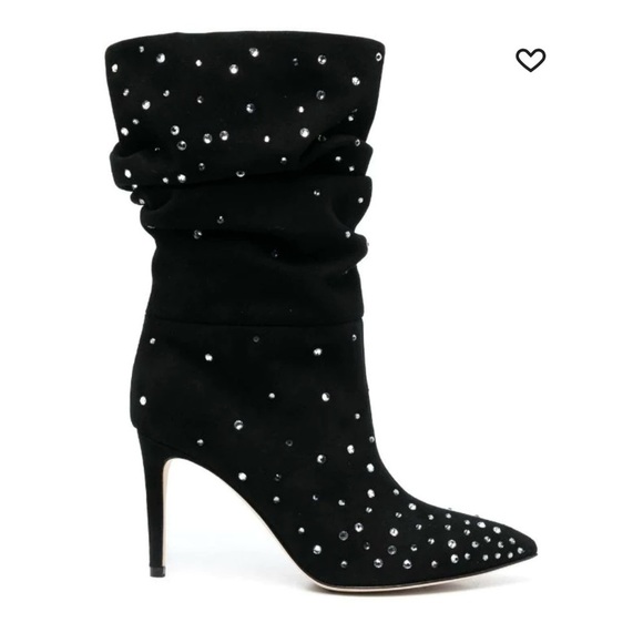 BNIB Paris Texas Holly 100mm crystal-embellished slouchy boots - Picture 4 of 7